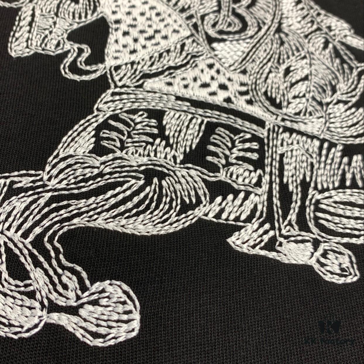 New BBR Burberry 24SS Embroidered 3D Horse Short Sleeve T-Shirt