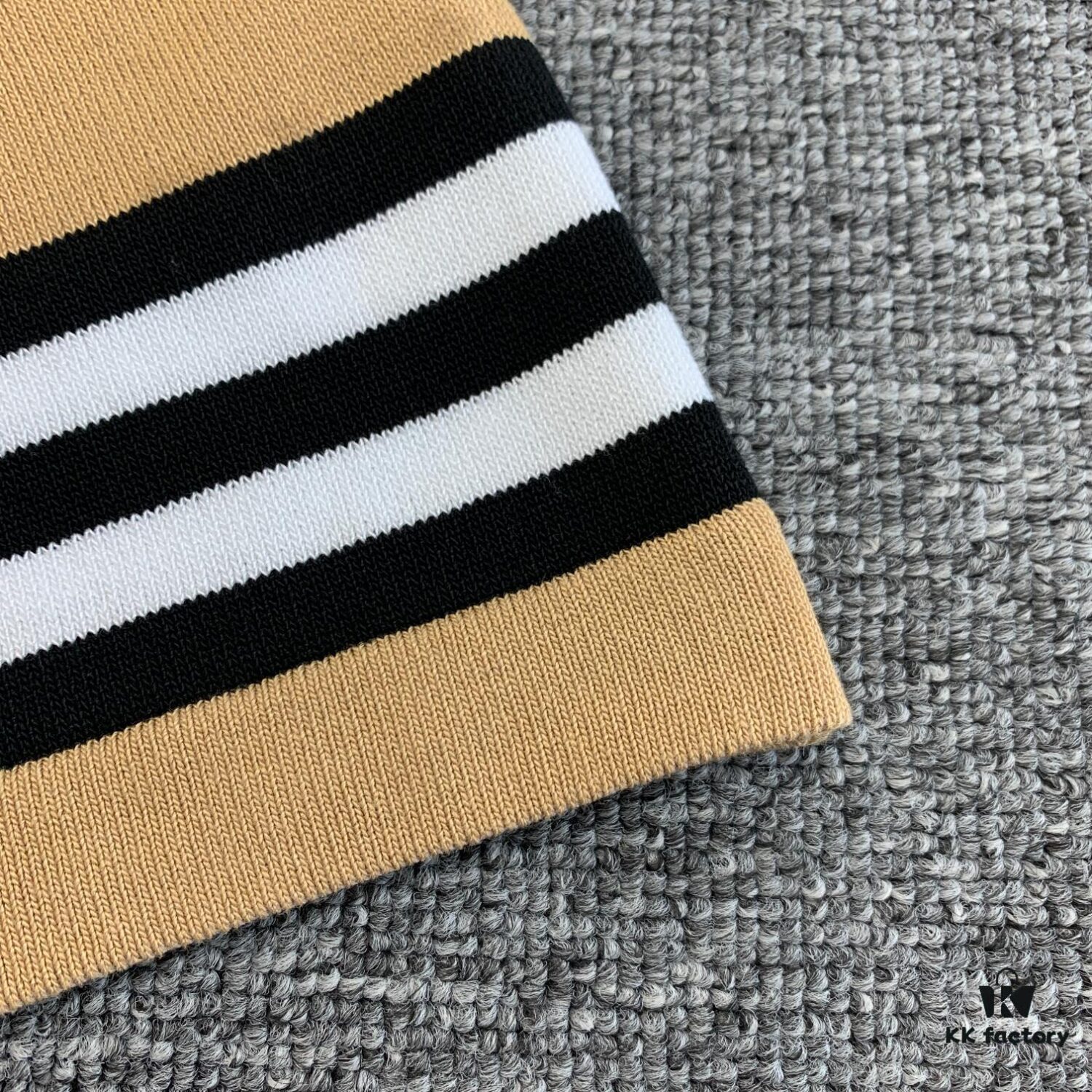 New BURBERRY 2023 Summer Linen Stripe Knitted Short Sleeve T-Shirt