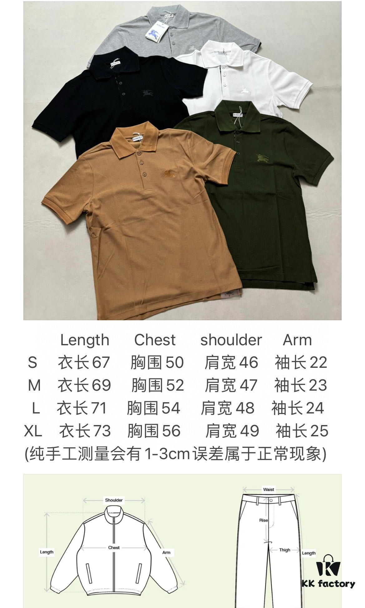 Burberry, 2025 Latest Short Sleeve T-Shirt, Stylish and Fashionable with Exquisite Embroidered Logo on Chest, Simple and Versatile Design