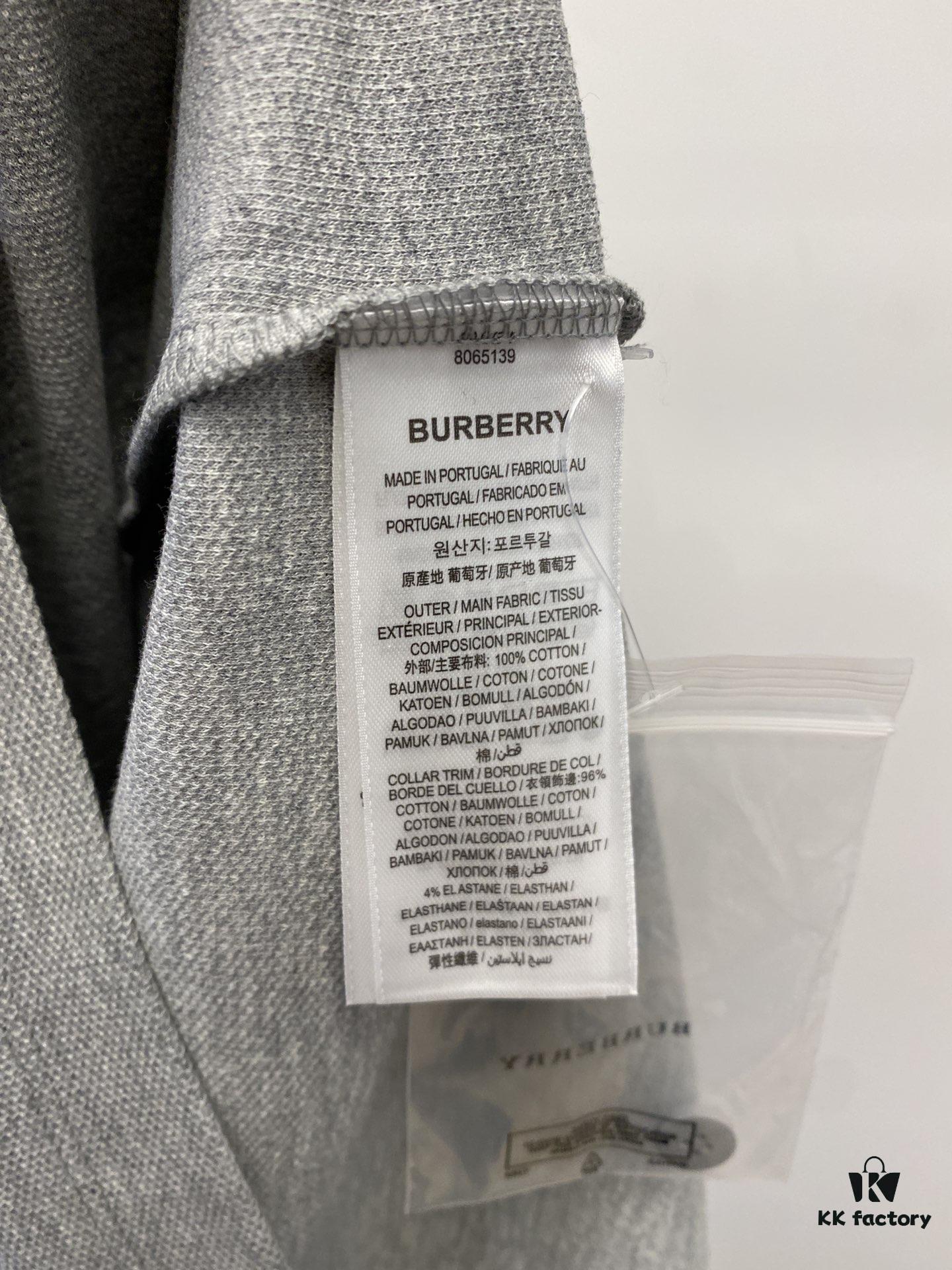 Burberry, 2025 Latest Short Sleeve T-Shirt, Stylish and Fashionable with Exquisite Embroidered Logo on Chest, Simple and Versatile Design