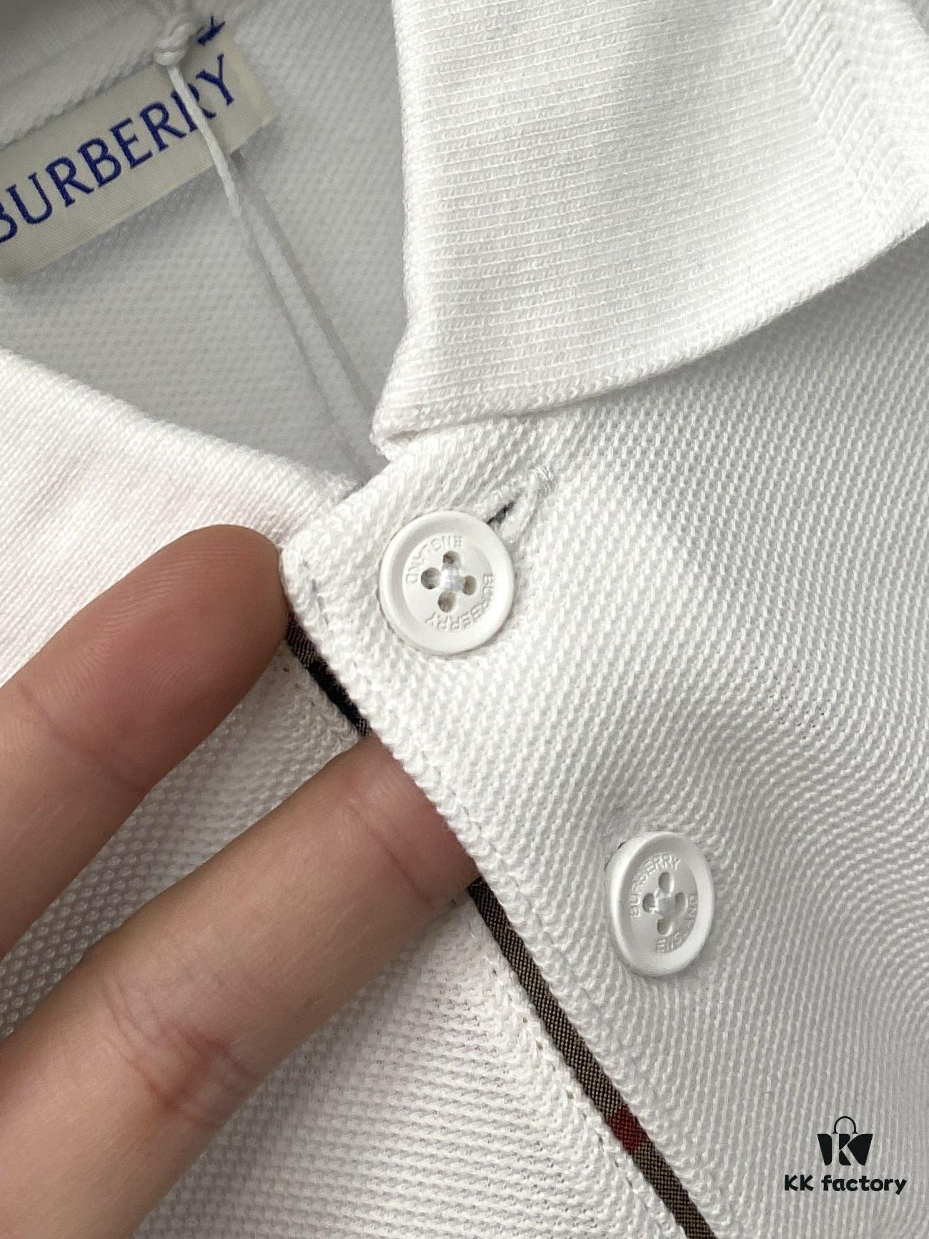 Burberry, 2025 Latest Short-Sleeve T-Shirt, Stylish and Handsome with Exquisite Embroidered Logo on Chest, Simple and Versatile Design, Cotton Fabric Offers Structure and Comfort, Fine Weave, Size S-XL