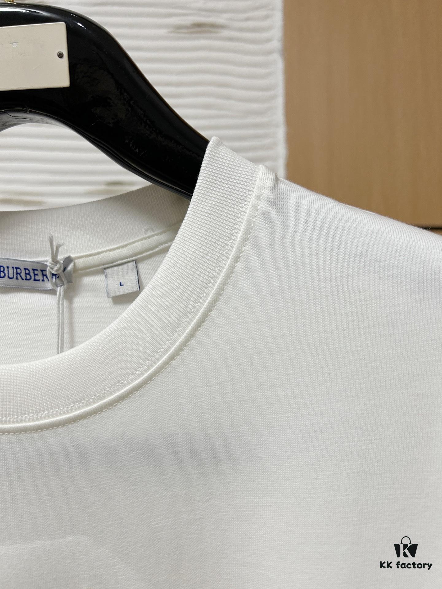 Burberry, 2025 Latest Short Sleeve T-Shirt, Stylish and Fashionable with Exquisite Embroidered Logo on Chest, Simple and Versatile Design