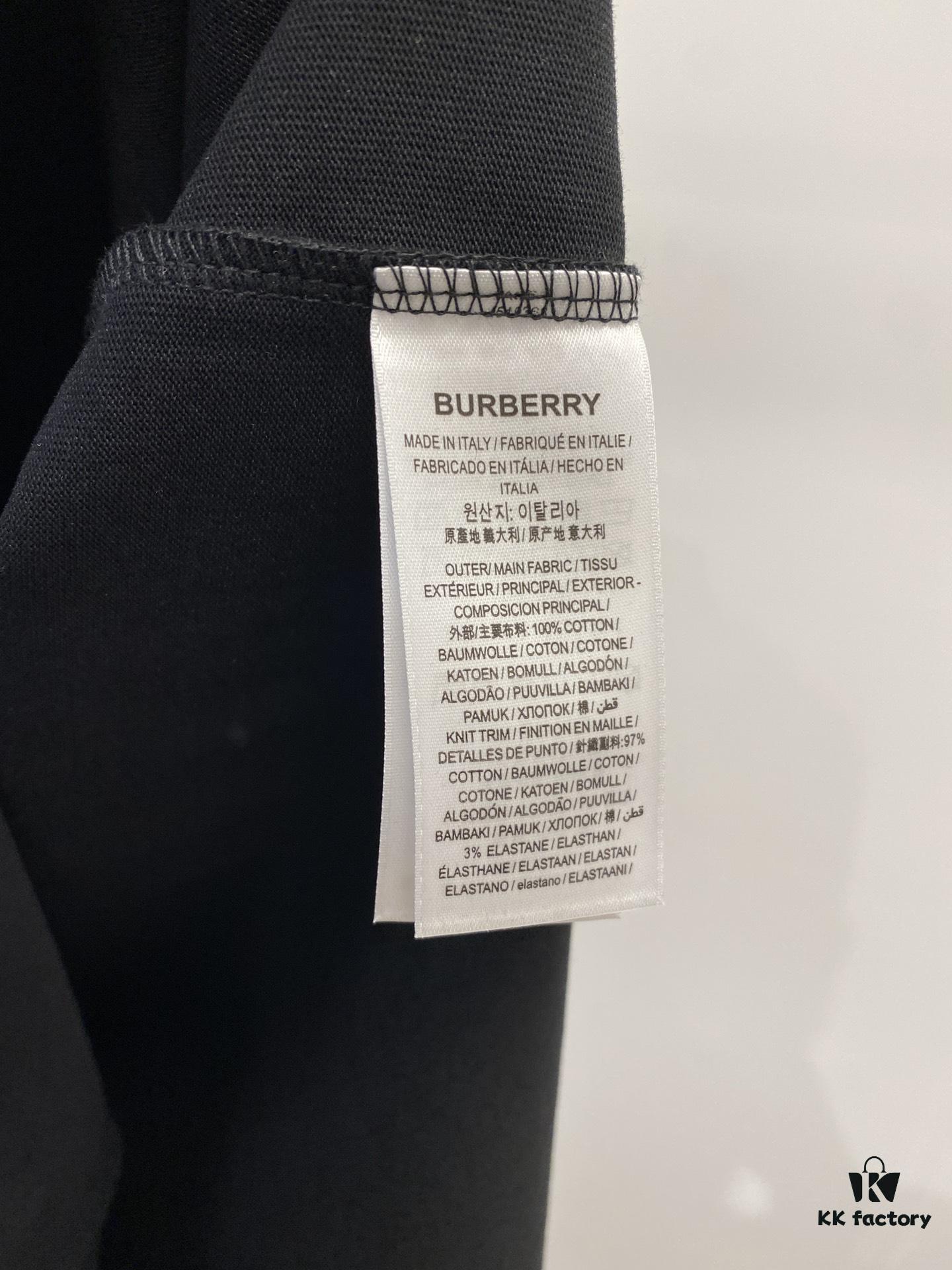 Burberry 2025 Latest Short Sleeve T-Shirt, Stylish and Fashionable with Exquisite Embroidered Logo on Chest, Simple and Versatile Design