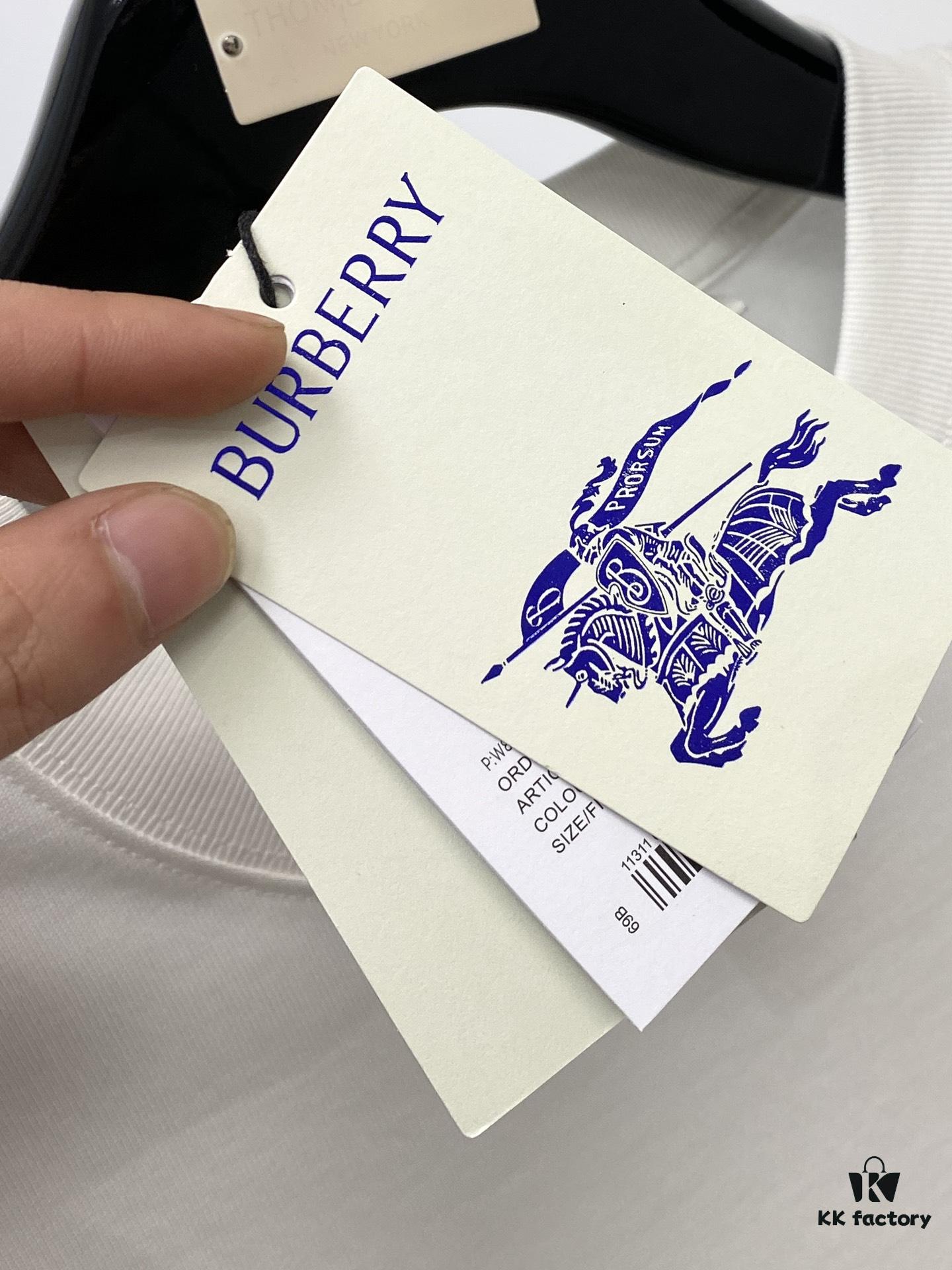 Burberry, 2025 Latest Short-Sleeve T-Shirt, Stylish and Handsome with Exquisite Embroidered Logo on Chest, Simple and Versatile Design