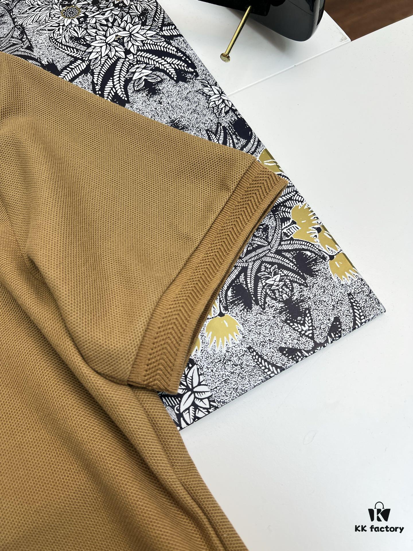 BBR 25SS Spring/Summer Polo Shirt, Black and White Printed Round-Neck Short-Sleeve T-Shirt