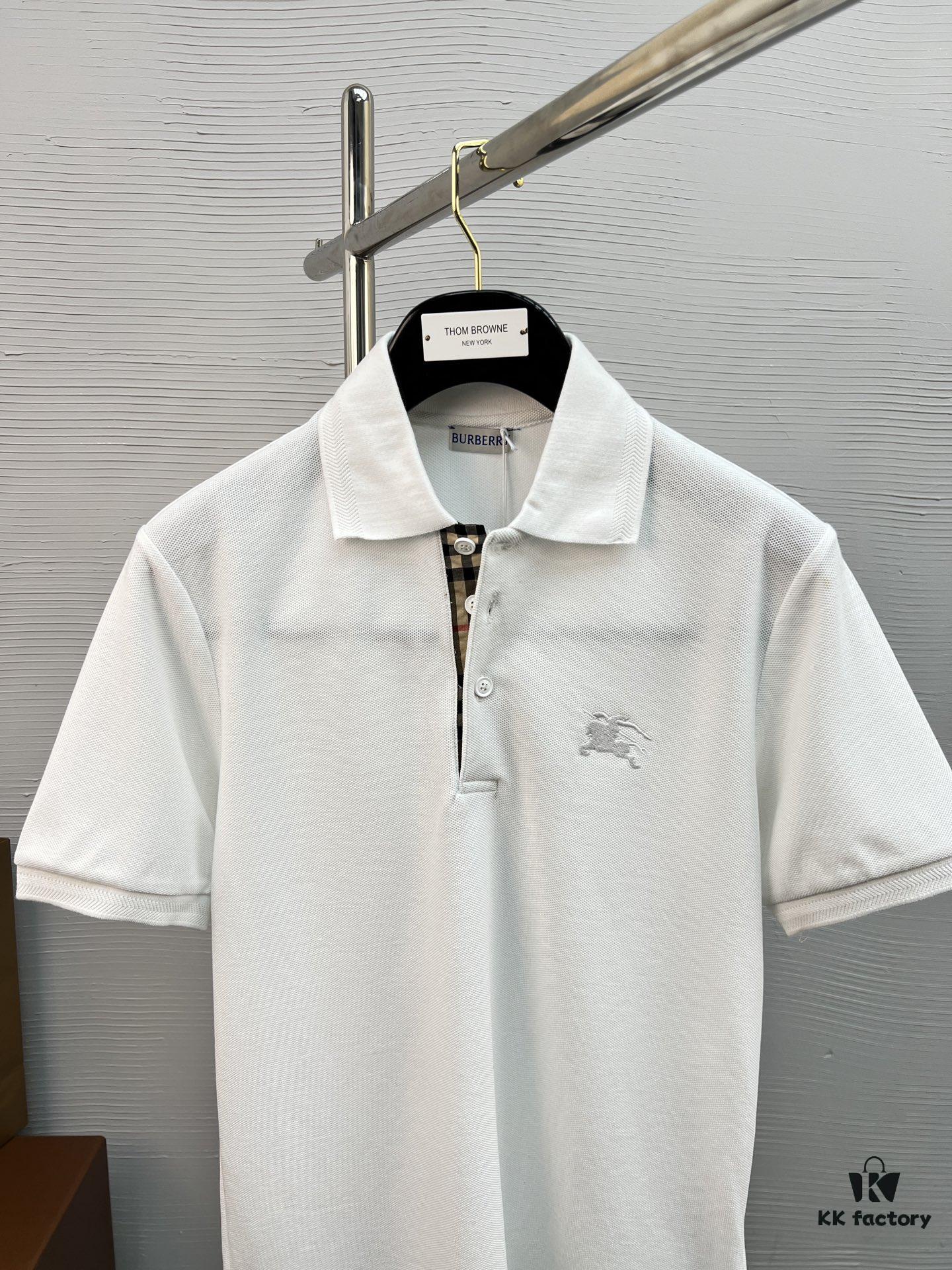 BBR 25SS Spring/Summer Polo Shirt – Black and White Printed Crew Neck Short Sleeve T-Shirt