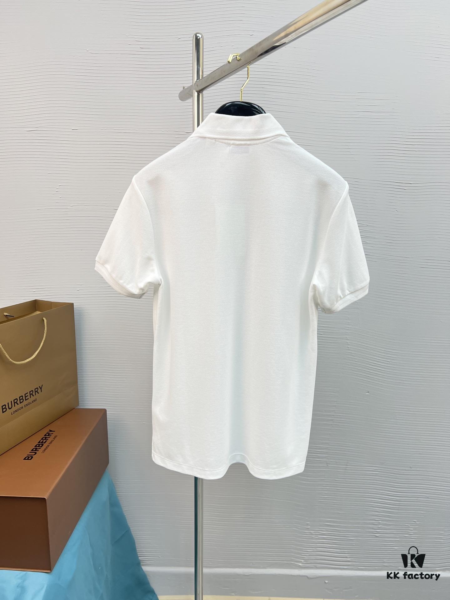 BBR 25SS Spring/Summer Polo Shirt – Black and White Printed Crew Neck Short Sleeve T-Shirt