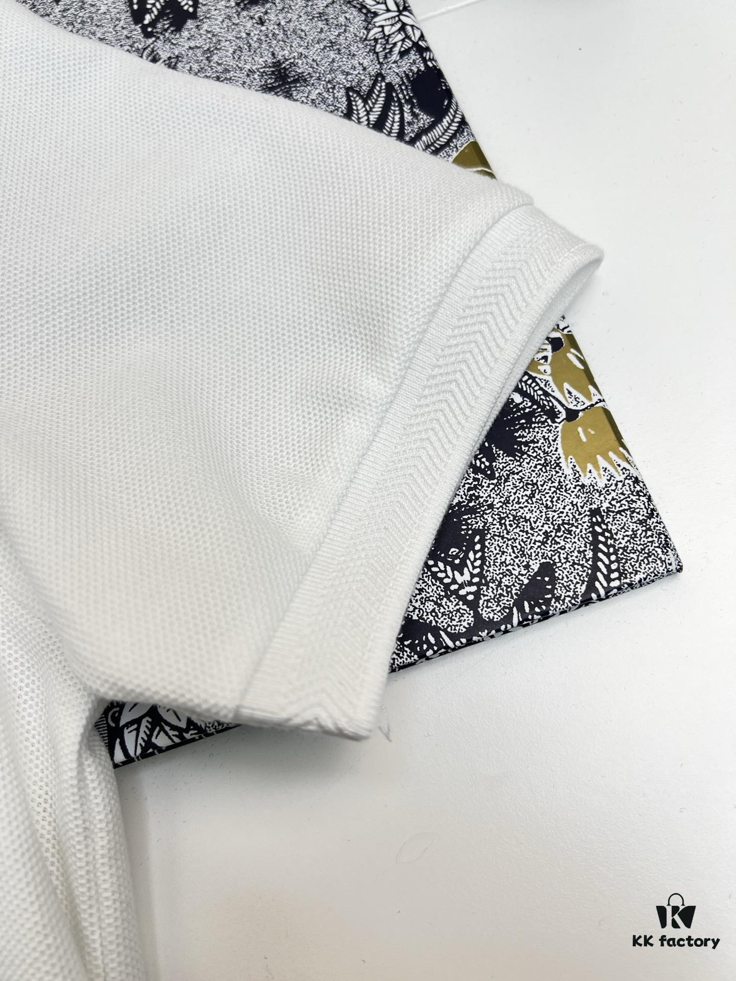 BBR 25SS Spring/Summer Polo Shirt – Black and White Printed Crew Neck Short Sleeve T-Shirt