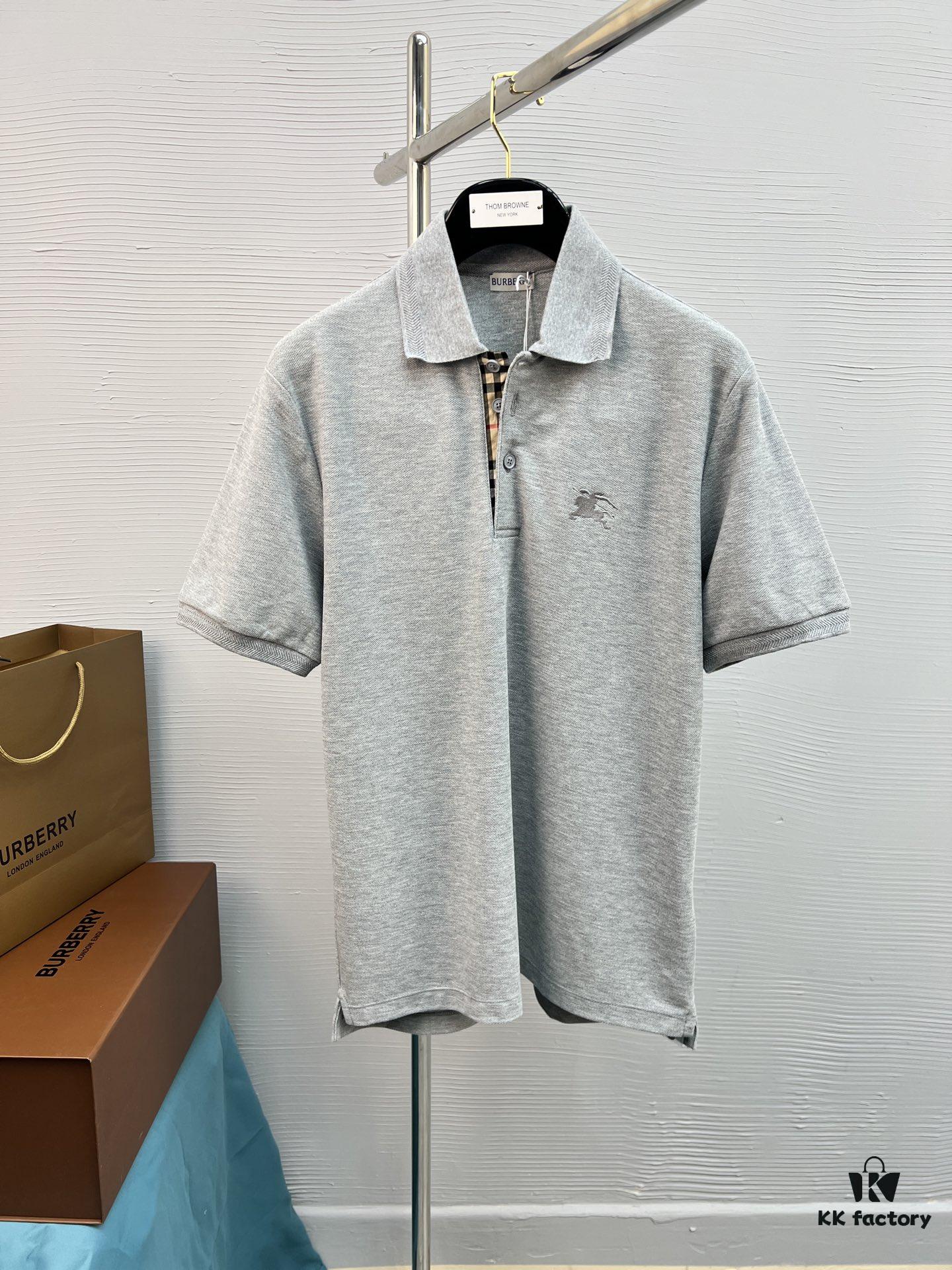 BBR 25SS Spring Summer Polo Shirt Black and White Printed Crew Neck Short Sleeve T-Shirt