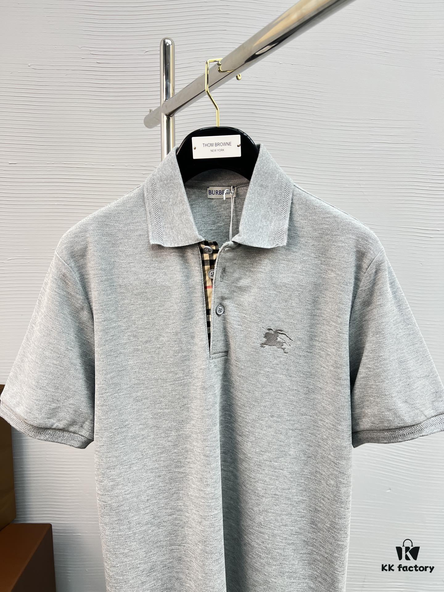 BBR 25SS Spring Summer Polo Shirt Black and White Printed Crew Neck Short Sleeve T-Shirt