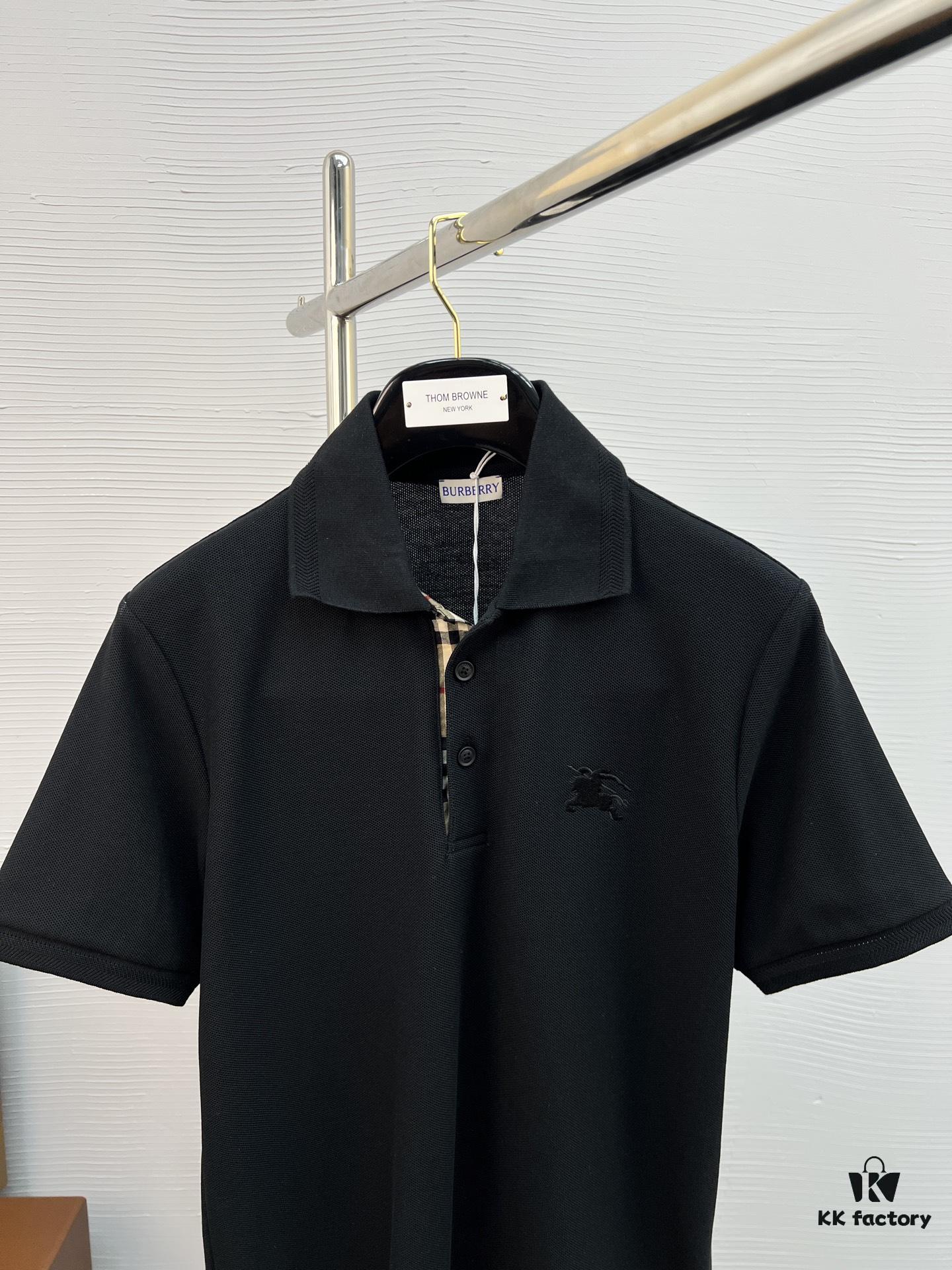 BBR 25SS Spring Summer Polo Shirt Black and White Printed Crew Neck Short Sleeve T-Shirt