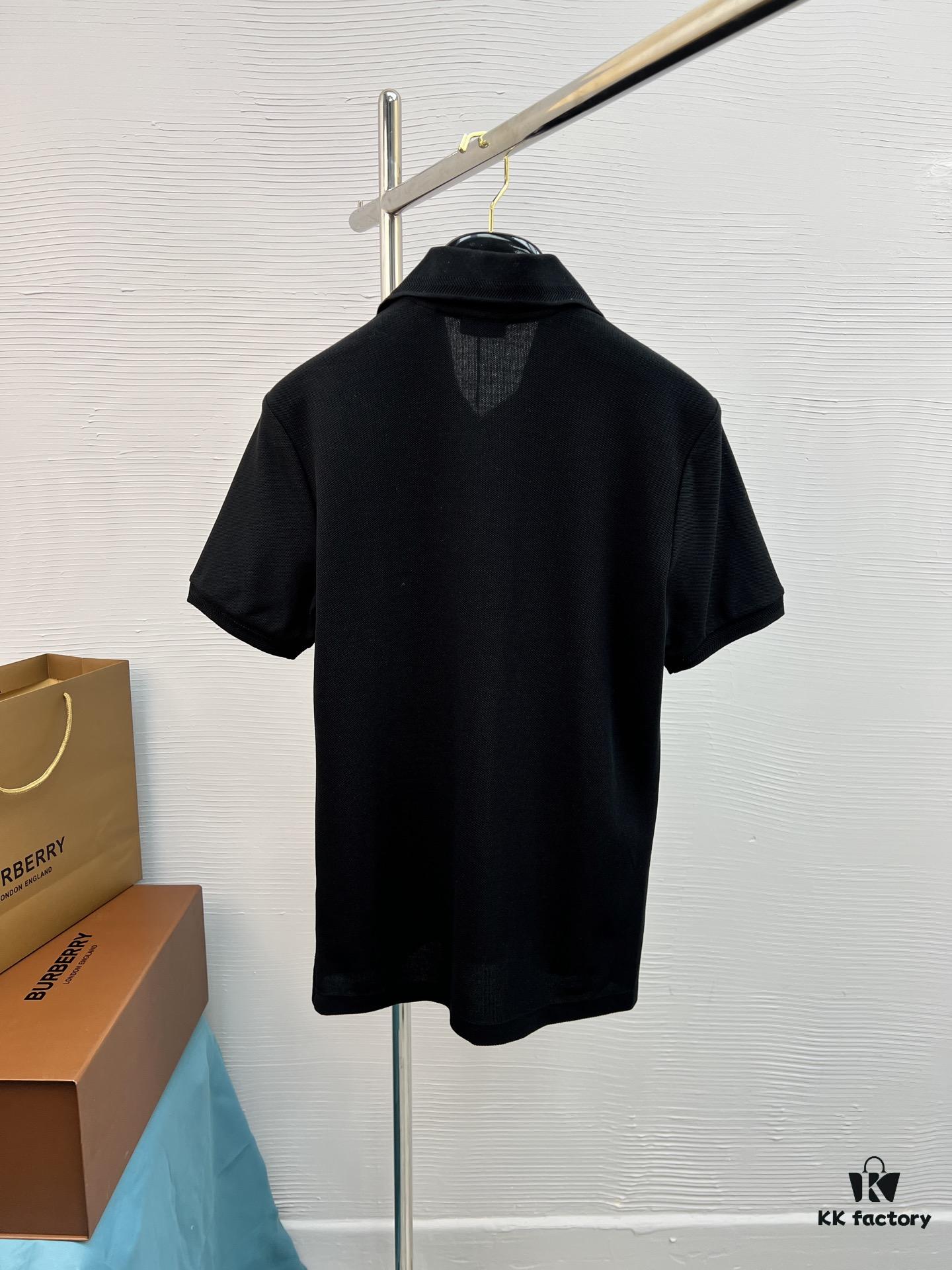 BBR 25SS Spring Summer Polo Shirt Black and White Printed Crew Neck Short Sleeve T-Shirt