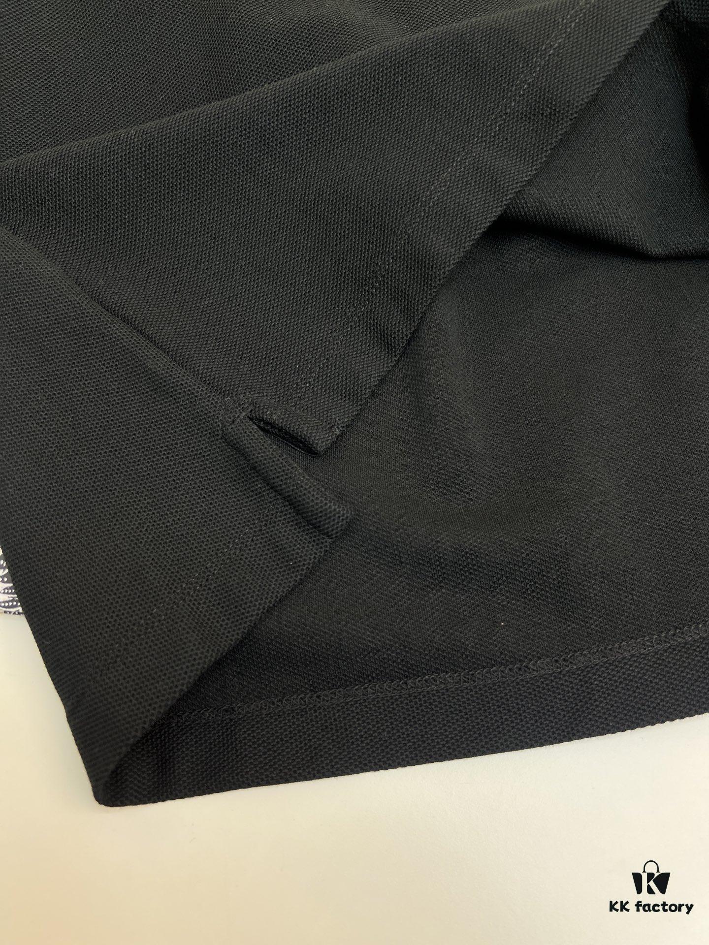 BBR 25SS Spring Summer Polo Shirt Black and White Printed Crew Neck Short Sleeve T-Shirt