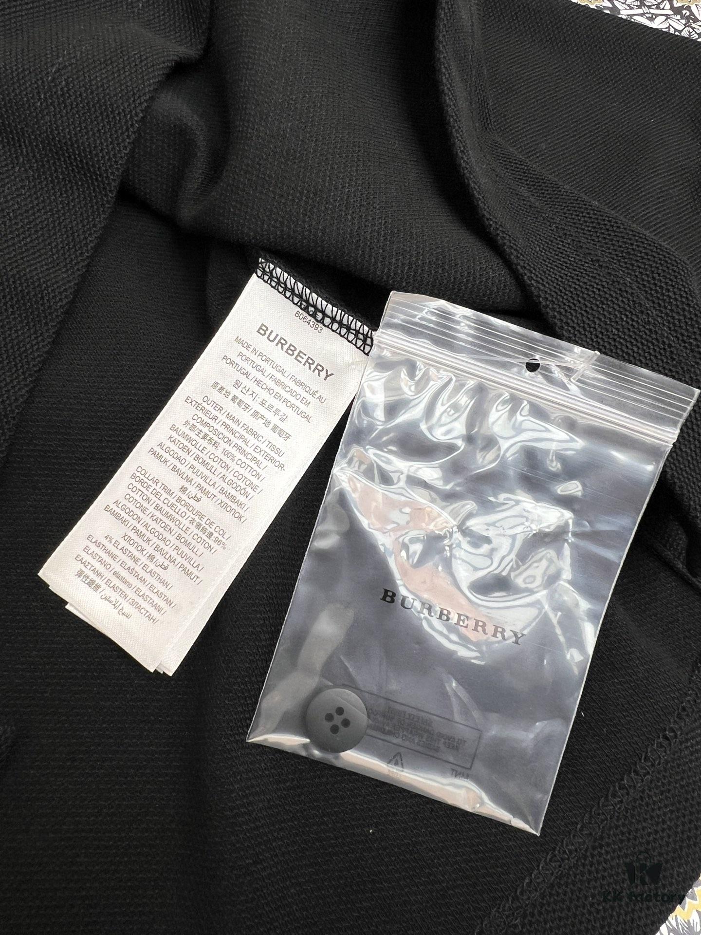 BBR 25SS Spring Summer Polo Shirt Black and White Printed Crew Neck Short Sleeve T-Shirt