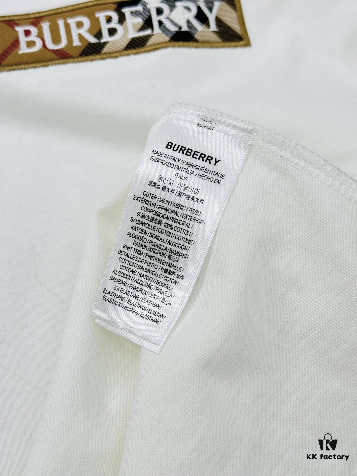 BBR* Baboli 25SS Limited Edition T-Shirt, Unisex, 260g High-Quality Combed Cotton, 3D Embroidered Brand Logo on Chest, Plaid Panel Design on Sleeves and Back for Textured Feel, Oversized Slightly Flared Fit, Triple Labels Complete, Colors: Black, White, European Size: S-XL (Recommended Size M for Height 175cm/Weight 70kg)