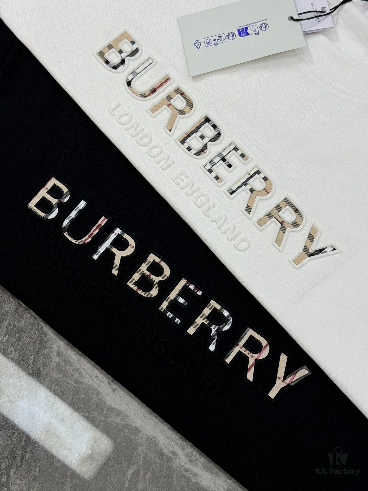 BBR* Baboli 25SS Limited Edition T-Shirt, Unisex, 260g High-Quality Combed Cotton, Textured Chest Design with Brand Lettering and Classic Plaid Pattern, Oversized Slightly Flared Fit, Triple Labels, Colors: Black, White, European Size: S-XL (Recommended M for 175cm/72.5kg)