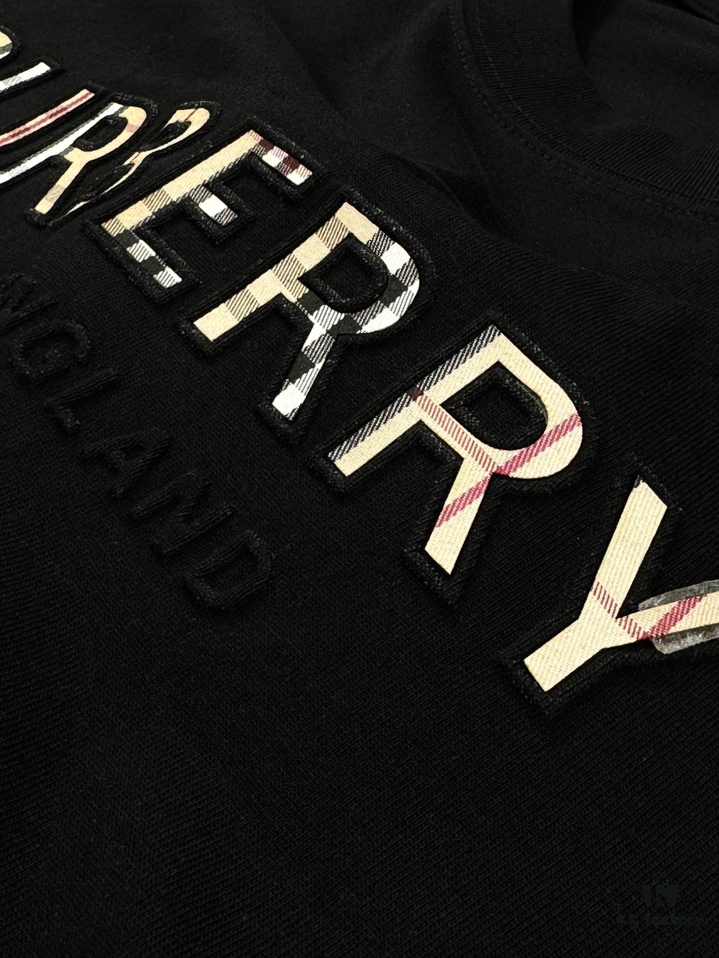 BBR* Baboli 25SS Limited Edition T-Shirt, Unisex, 260g High-Quality Combed Cotton, Textured Chest Design with Brand Lettering and Classic Plaid Pattern, Oversized Slightly Flared Fit, Triple Labels, Colors: Black, White, European Size: S-XL (Recommended M for 175cm/72.5kg)