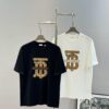 BBR* Bao Bao Li 25SS Limited Edition T-Shirt, Unisex, 260g High-Quality Combed Cotton, Classic TB Plaid Embroidery on Chest with Strong Textural Feel, Oversized Slightly Loose Fit, Triple Labels, Colors: Black, White