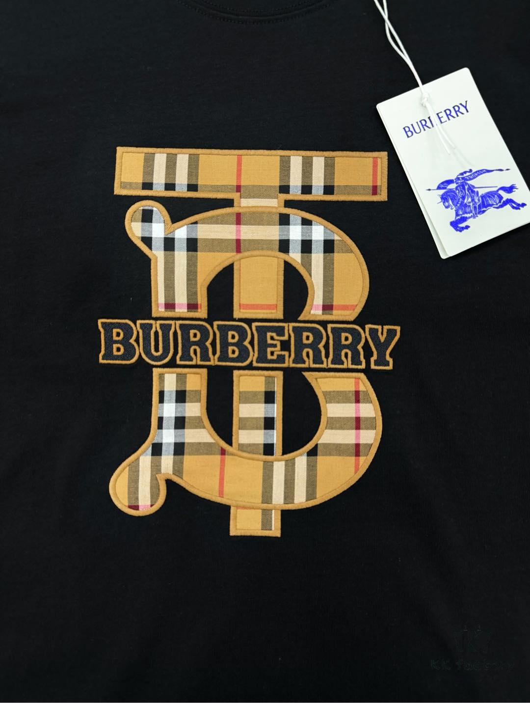 BBR* Bao Bao Li 25SS Limited Edition T-Shirt, Unisex, 260g High-Quality Combed Cotton, Classic TB Plaid Embroidery on Chest with Strong Textural Feel, Oversized Slightly Loose Fit, Triple Labels, Colors: Black, White