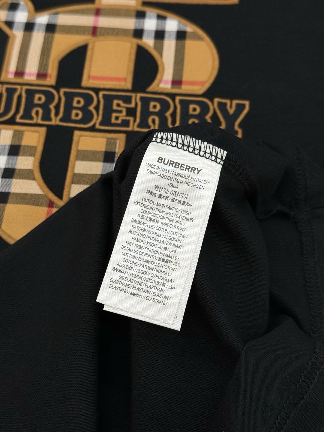 BBR* Bao Bao Li 25SS Limited Edition T-Shirt, Unisex, 260g High-Quality Combed Cotton, Classic TB Plaid Embroidery on Chest with Strong Textural Feel, Oversized Slightly Loose Fit, Triple Labels, Colors: Black, White