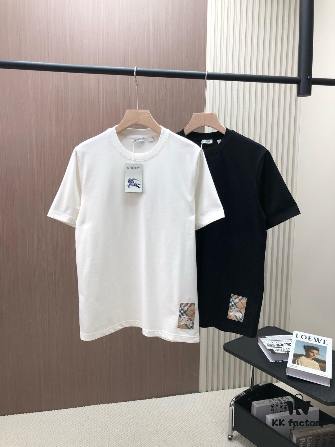 BBR 2025SS New Plaid Warhorse Knight Embroidered Round Neck Short Sleeve T-Shirt