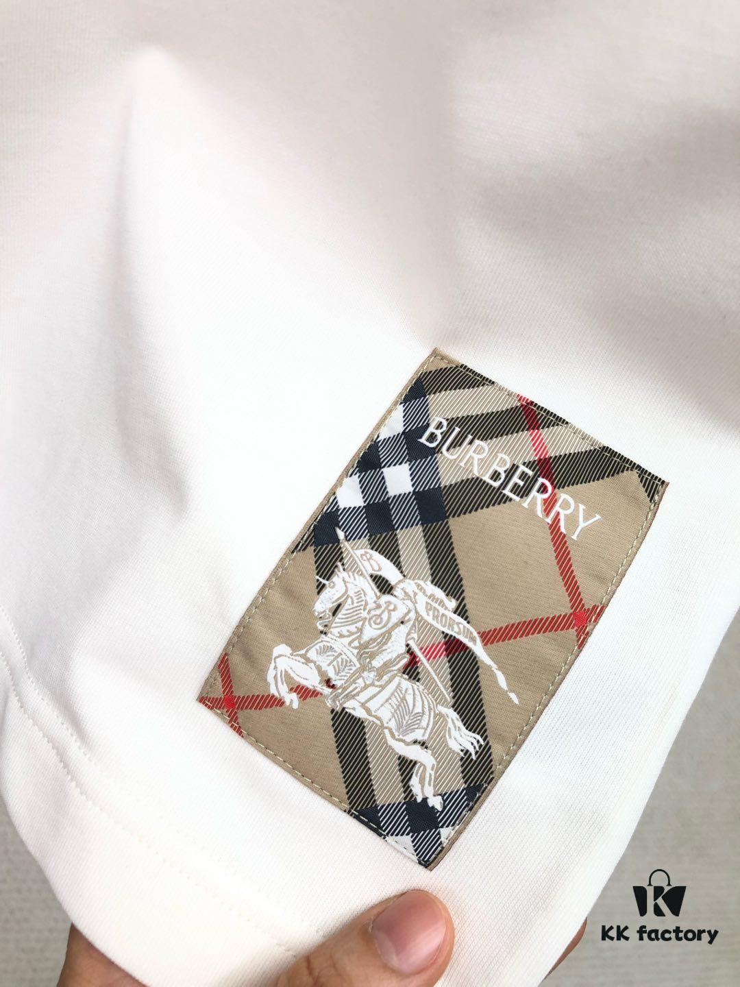 BBR 2025SS New Plaid Warhorse Knight Embroidered Round Neck Short Sleeve T-Shirt