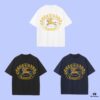 Burberry 2025 Fall Spring/Summer Collection Wheat Ear and Warhorse Short Sleeve T-Shirt - Premium Quality, Custom-Woven 270G 32-Thread Double-Yarn Pure Cotton Fabric, Relaxed Fit Unisex Design