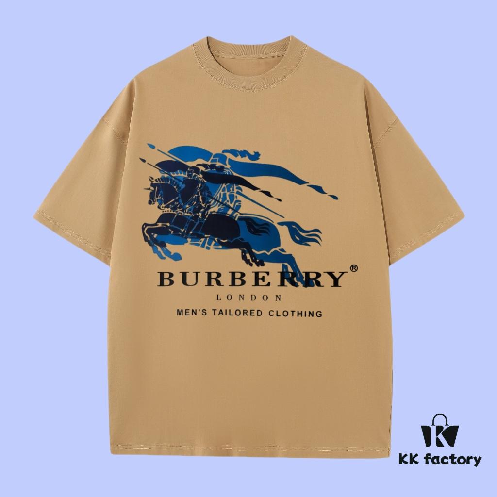 High-End Quality Burberry 2025 Fall Spring/Summer Collection Equestrian Logo Short-Sleeve T-Shirt, Distinct from Regular Prints, Crafted in Custom-Woven 270G 32-Count Double-Yarn Pure Cotton Fabric, Relaxed Fit Unisex Design