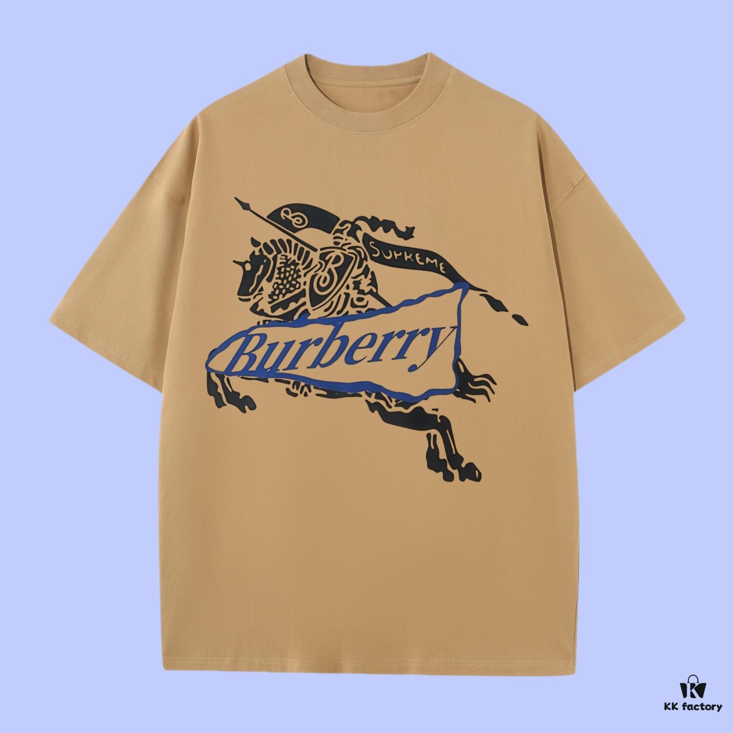 Burberry 2025 Fall Spring-Summer Collection Equestrian Graphic Short Sleeve T-Shirt Premium Quality, Special Jacquard 270G 32-Count Double-Yarn Pure Cotton Fabric, Relaxed Fit Unisex Design