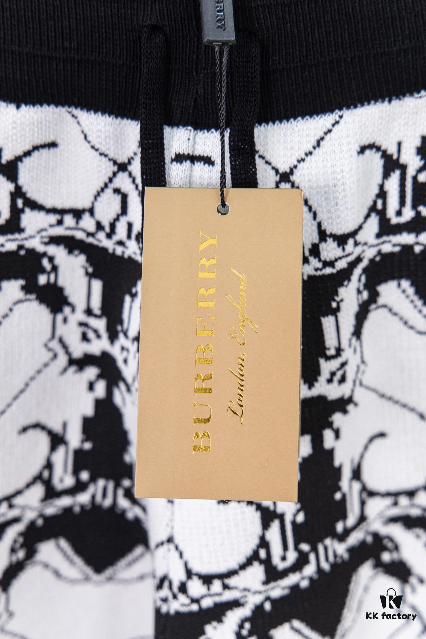 New BURBERRY Barbour Full-Print Knit Shorts Model Y108