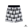 New BURBERRY Barbour Full-Print Knit Shorts, 2023SS Collection, Custom Waffle-Knit Fabric, Jacquard Knit Design, Striped Pattern, Premium Hardware Drawstring, Fashionable and Comfortable Fit