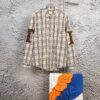 Burberry Letter Plaid Cotton Poplin Shirt, 100% Pure Cotton, Original Quality, Custom Buttons, Chest Patch Pocket, Terry Cloth Appliqué on Sleeves, All-Over Pattern Matching, Unisex Design