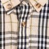 Burberry Letter Plaid Cotton Poplin Shirt, 100% Pure Cotton, Original Quality, Custom Buttons, Chest Patch Pocket, Terry Cloth Appliqué on Sleeves, All-Over Pattern Matching, Unisex Design