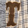 Burberry Letter Plaid Cotton Poplin Shirt, 100% Pure Cotton, Original Quality, Custom Buttons, Chest Patch Pocket, Terry Cloth Appliqué on Sleeves, All-Over Pattern Matching, Unisex Design