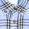 Burberry Letter Plaid Cotton Poplin Shirt, 100% Pure Cotton, Original Quality, Chest Patch Pocket, Toweling Fabric Appliqué on Sleeves, All-Over Pattern Matching, Unisex Design
