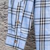 Burberry Letter Plaid Cotton Poplin Shirt, 100% Pure Cotton, Original Quality, Chest Patch Pocket, Toweling Fabric Appliqué on Sleeves, All-Over Pattern Matching, Unisex Design