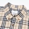 Burberry Letter Plaid Cotton Poplin Shirt, 100% Pure Cotton, Original Quality, Custom Buttons, Chest Patch Pocket, Toweling Fabric Appliqué on Sleeves, All-Over Pattern Matching, Unisex Design