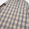 Burberry Letter Plaid Cotton Poplin Shirt, 100% Pure Cotton, Original Quality, Custom Buttons, Chest Patch Pocket, Toweling Fabric Appliqué on Sleeves, All-Over Pattern Matching, Unisex Design