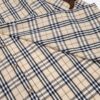 Burberry Letter Plaid Cotton Poplin Shirt, 100% Pure Cotton, Original Quality, Custom Buttons, Chest Patch Pocket, Toweling Fabric Appliqué on Sleeves, All-Over Pattern Matching, Unisex Design
