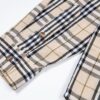 Burberry Letter Plaid Cotton Poplin Shirt, 100% Pure Cotton, Original Quality, Custom Buttons, Chest Patch Pocket, Toweling Fabric Appliqué on Sleeves, All-Over Pattern Matching, Unisex Design