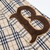 Burberry Letter Plaid Cotton Poplin Shirt, 100% Pure Cotton, Original Quality, Custom Buttons, Chest Patch Pocket, Toweling Fabric Appliqué on Sleeves, All-Over Pattern Matching, Unisex Design