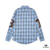 Burberry Letter Plaid Cotton Poplin Shirt, Original 100% Cotton, Premium Quality with Custom Buttons, Patch Pocket, and Toweling Fabric Appliqué on Sleeves