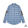 Burberry Letter Plaid Cotton Poplin Shirt, Original 100% Cotton, Premium Quality with Custom Buttons, Patch Pocket, and Toweling Fabric Appliqué on Sleeves