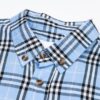 Burberry Letter Plaid Cotton Poplin Shirt, Original 100% Cotton, Premium Quality with Custom Buttons, Patch Pocket, and Toweling Fabric Appliqué on Sleeves