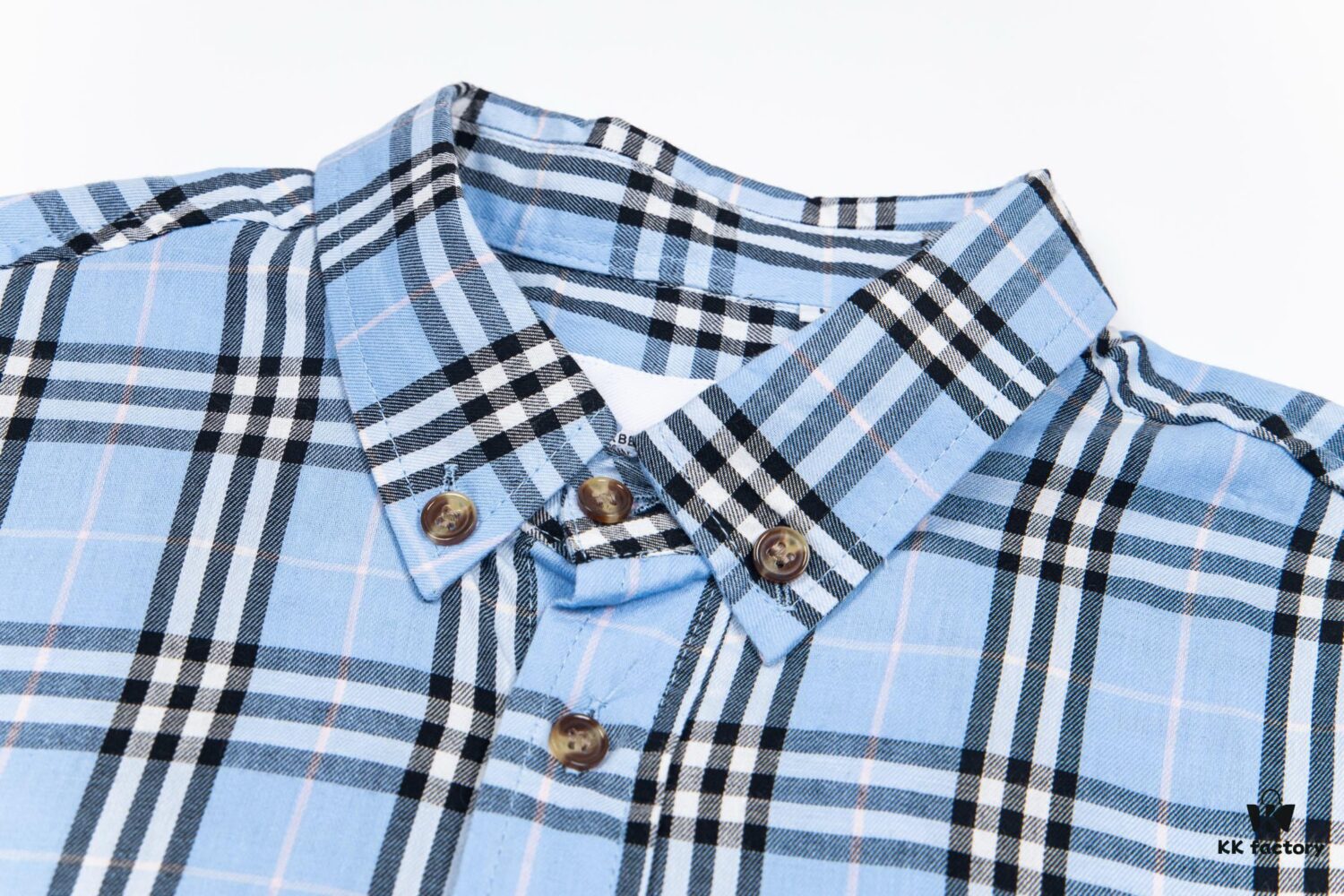 Burberry Letter Plaid Cotton Poplin Shirt, Original 100% Cotton, Premium Quality with Custom Buttons, Patch Pocket, and Toweling Fabric Appliqué on Sleeves