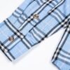 Burberry Letter Plaid Cotton Poplin Shirt, Original 100% Cotton, Premium Quality with Custom Buttons, Patch Pocket, and Toweling Fabric Appliqué on Sleeves