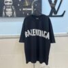BALENCIAGA Tape Logo Printed Short-Sleeve T-Shirt, Made from 280g Double-Layer Pure Cotton Fabric, Comfortable and Soft to Wear, Featuring Raised Tape Logo Printing for a Premium, Three-Dimensional Look, High-Quality Replica, Complete with All Three Labels