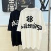 BALENCIAGA Tape Logo Printed Short-Sleeve T-Shirt, Made from 280g Double-Layer Pure Cotton Fabric, Comfortable and Soft to Wear, Featuring Raised Tape Logo Printing for a Premium, Three-Dimensional Look, High-Quality Replica, Complete with All Three Labels