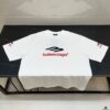 BALENCIAGA Logo Embroidered Heavy Washed Short Sleeve T-Shirt in 300g Double Cotton Fabric