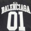 BALENCIAGA Spring/Summer 2025 Letter Embroidered '01' Number Short Sleeve T-Shirt, Made from 300g Double-Layer Pure Cotton Fabric with Exquisite Blind Embroidery and High-Definition Direct-to-Film Printing on Front and Back